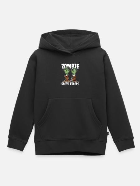 ZOMBIE_GRAVE_ESCAPE - Kinder Premium Organic Hoodie - Schwarz