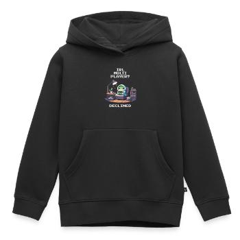 IRL multiplayer: rejected | Introverted humor - Kids Premium Organic Hoodie - black - Front - AI Model Kid Male (0cm)