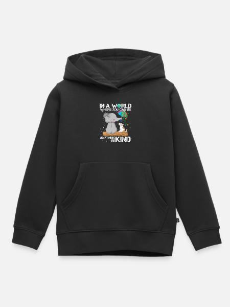 Autismus-Bewusstsein Elefant Hund - Kinder Premium Organic Hoodie - Schwarz