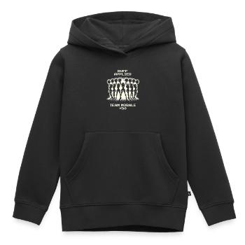 Team-Moral +50 | Cheerleading - Kinder Premium Organic Hoodie - Schwarz - Vorne - AI Model Kid Male (0cm)