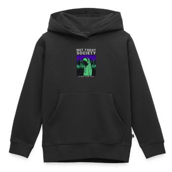 Not Today Society Phonk Music Aesthetic Edgy - Kinder Premium Organic Hoodie - Schwarz - Vorne - AI Model Kid Male (0cm)