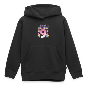 9 Jahre Mädchen It’s My Birthday Kinder Geburtstag - Kinder Premium Organic Hoodie - Schwarz - Vorne - AI Model Kid Male (0cm)