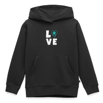 Tierliebe Logo mit Pfotenherz - Kinder Premium Organic Hoodie - Schwarz - Vorne - AI Model Kid Male (0cm)