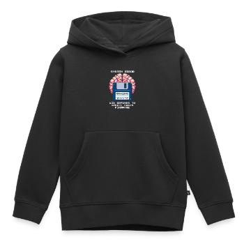 Erreur système : mise à jour refusée | École à la maison - Sweat Premium à capuche enfant bio - noir - Devant - AI Model Kid Male (0cm)