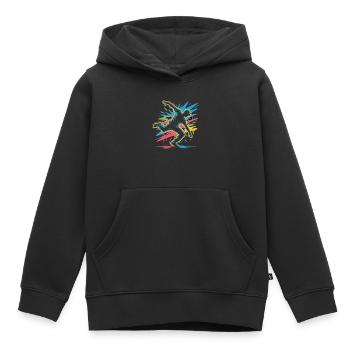 Streetdance Beat – Urban DJ Music Design - Sweat Premium à capuche enfant bio - noir - Devant - AI Model Kid Male (0cm)