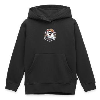 Retro Gamer Halloween Geist - Kinder Premium Organic Hoodie - Schwarz - Vorne - AI Model Kid Male (0cm)