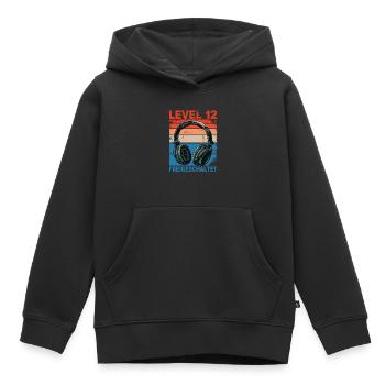 12th Birthday Boy Level 12 Unlocked - Kids Premium Organic Hoodie - black - Front - AI Model Kid Male (0cm)