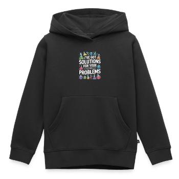 Technicien de laboratoire, j’ai une solution pour le laboratoire médical - Sweat Premium à capuche enfant bio - noir - Devant - AI Model Kid Male (0cm)