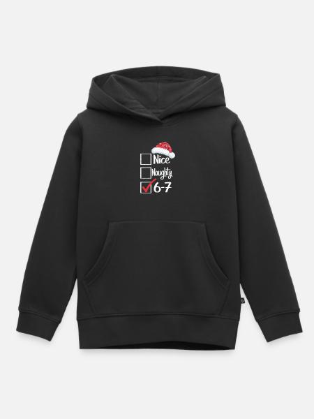 Nice Naughty 6-7 Weihnachtsshirt - Premium børne hættetrøje økologisk - sort