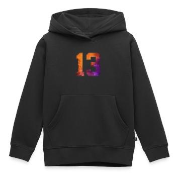 NR. 13 NUMMER 13 COLLEGE 13. GEBURTSTAG - Kinder Premium Organic Hoodie - Schwarz - Vorne - AI Model Kid Male (0cm)