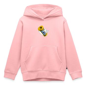 Argent - Sweat Premium à capuche enfant bio - rose - Devant - AI Model Kid Female (0cm)