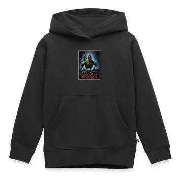 Invasion du poulet zombie - Sweat Premium à capuche enfant bio - noir - Devant - AI Model Kid Male (0cm)