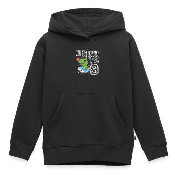 Bruh Ich bin 9 Dino Party - Kinder Premium Organic Hoodie - Schwarz - Vorne - AI Model Kid Male (0cm)