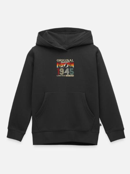 80. Geburtstag Original Dezember Jahrgang 1945 - Kinder Premium Organic Hoodie - Schwarz