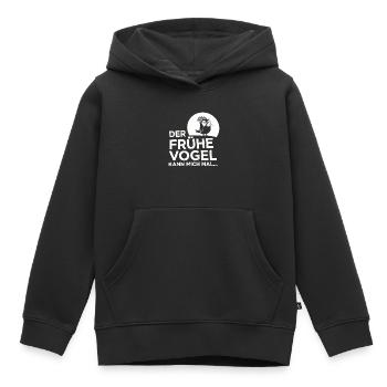 Le lève-tôt me fait ! - Sweat Premium à capuche enfant bio - noir - Devant - AI Model Kid Male (0cm)