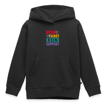 Nerd Computer NO TICKET NO PROBLEM FUNNY - Kids Premium Organic Hoodie - black - Front - AI Model Kid Male (0cm)