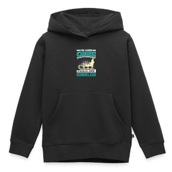 Tobogganing A LIFE WITHOUT SLEDDING IS POINTLESS - Kids Premium Organic Hoodie - black - Front - AI Model Kid Male (0cm)