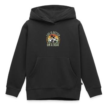 Boating Sailor Boat Life is Better On a Boat - Kids Premium Organic Hoodie - black - Front - AI Model Kid Male (0cm)