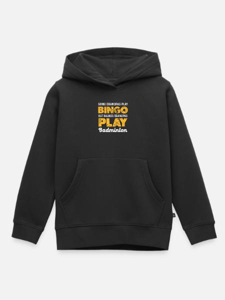 Badass Großvater badminton Spruch - Kinder Premium Organic Hoodie - Schwarz