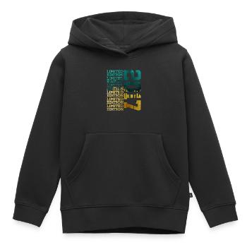 ÉDITION LIMITÉE 2017 9 ANS 9E ANNIVERSAIRE - Sweat Premium à capuche enfant bio - noir - Devant - AI Model Kid Male (0cm)