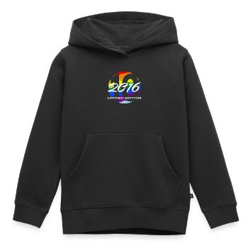 10e anniversaire 2016 cadeau garçons et filles - Sweat Premium à capuche enfant bio - noir - Devant - AI Model Kid Male (0cm)