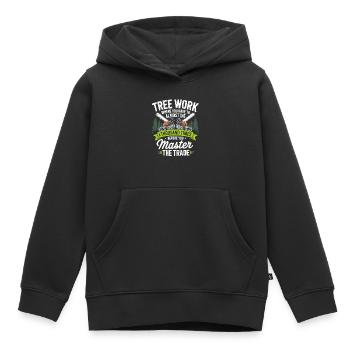 Championnat de la tronçonneuse dans la forêt - Sweat Premium à capuche enfant bio - noir - Devant - AI Model Kid Male (0cm)