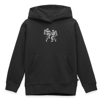 Astronauten-Duelle im Retro-Stil - Kinder Premium Organic Hoodie - Schwarz - Vorne - AI Model Kid Male (0cm)