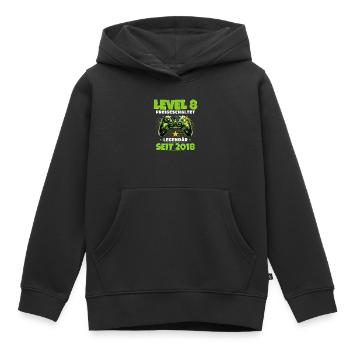 T-shirt joueur du 10e anniversaire niveau 10 débloqué - Sweat Premium à capuche enfant bio - noir - Devant - AI Model Kid Male (0cm)