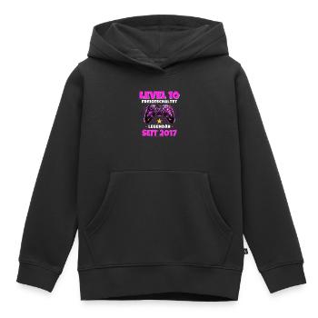 T-shirt joueur du 10e anniversaire niveau 10 débloqué - Sweat Premium à capuche enfant bio - noir - Devant - AI Model Kid Male (0cm)