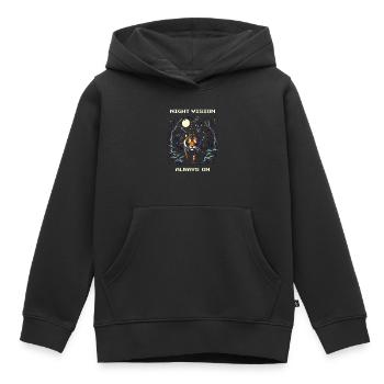 Vision nocturne toujours activée | Faune nocturne des tigres - Sweat Premium à capuche enfant bio - noir - Devant - AI Model Kid Male (0cm)