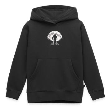 Bigfoot sur les voies ferrées - Sweat Premium à capuche enfant bio - noir - Devant - AI Model Kid Male (0cm)