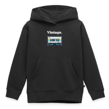 Retro vintage cassette – nostalgia design - Kids Premium Organic Hoodie - black - Front - AI Model Kid Male (0cm)