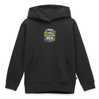 I Need Vitamin Sea | Cruise pun motif - Kids Premium Organic Hoodie - black - Front - AI Model Kid Male (0cm)