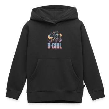 B-Girl Breakdance Streetstyle Rétro Design - Sweat Premium à capuche enfant bio - noir - Devant - AI Model Kid Male (0cm)