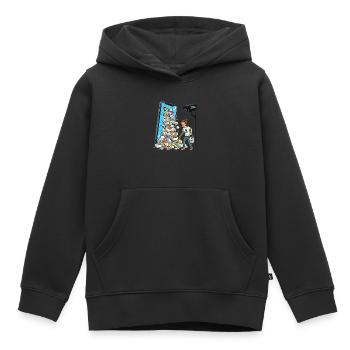 Contrôle du chat Non merci Liberté d’expression Censure - Sweat Premium à capuche enfant bio - noir - Devant - AI Model Kid Male (0cm)