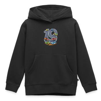 90Years of Road Construction Illustration - Kids Premium Organic Hoodie - black - Front - AI Model Kid Male (0cm)