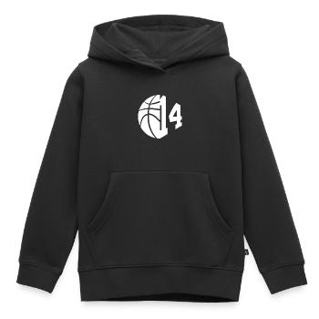 NR. 14 NUMMER 14 BASKETBALL 14. GEBURTSTAG - Kinder Premium Organic Hoodie - Schwarz - Vorne - AI Model Kid Male (0cm)
