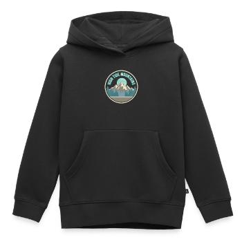 High Tide Mountains Mountain Forest Motif - Kids Premium Organic Hoodie - black - Front - AI Model Kid Male (0cm)