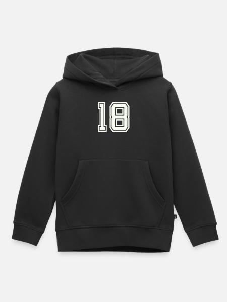 18 - Kinder Premium Organic Hoodie - Schwarz
