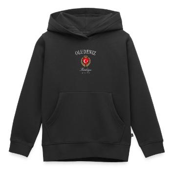Ölüdeniz Türkei Wappen Krone – Reise Souvenir - Kinder Premium Organic Hoodie - Schwarz - Vorne - AI Model Kid Male (0cm)