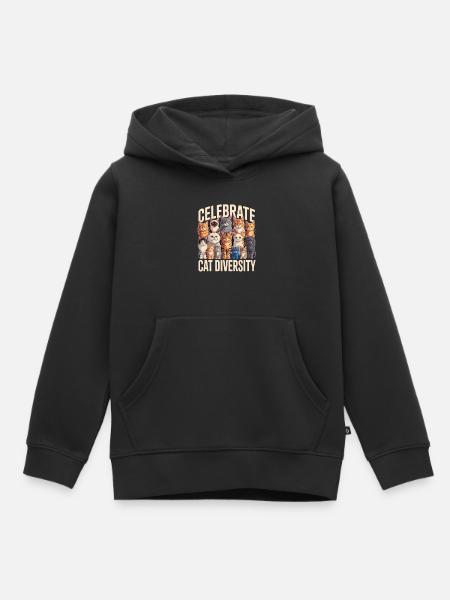 Celebrate Cat Diversity Katzen - Kinder Premium Organic Hoodie - Schwarz