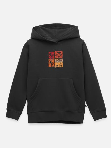 BMX Biker Stunts Im Retro-Stil - Kinder Premium Organic Hoodie - Schwarz