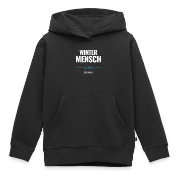 Winter Mensch zu 100% Ich warte - Kinder Premium Organic Hoodie - Schwarz - Vorne - AI Model Kid Male (0cm)