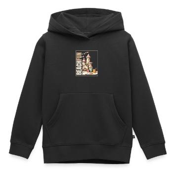 Sandcastle Beach Fun Design for Beach & Vacation - Kids Premium Organic Hoodie - black - Front - AI Model Kid Male (0cm)