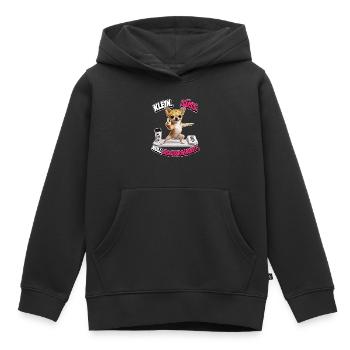 Klein süss und nicht diskutierbar - Kinder Premium Organic Hoodie - Schwarz - Vorne - AI Model Kid Male (0cm)