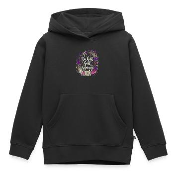 Du bist gut genug .Mystik Floral - Kinder Premium Organic Hoodie - Schwarz - Vorne - AI Model Kid Male (0cm)