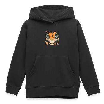 Cozy Fox Teacup - Kinder Premium Organic Hoodie - Schwarz - Vorne - AI Model Kid Male (0cm)