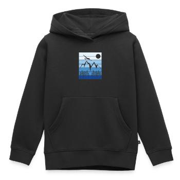 Segelflug Landschaft Design - Kinder Premium Organic Hoodie - Schwarz - Vorne - AI Model Kid Male (0cm)