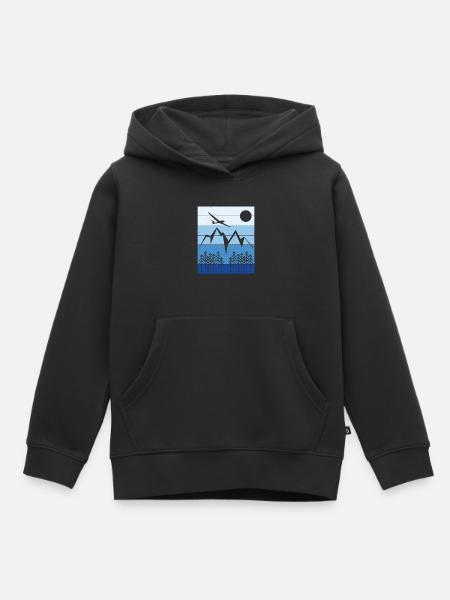 Segelflug Landschaft Design - Kinder Premium Organic Hoodie - Schwarz