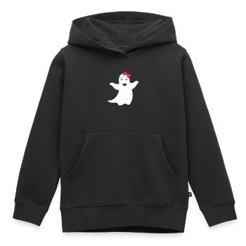 Geist Mädchen mit pinker Schleife - Kinder Premium Organic Hoodie - Schwarz - Vorne - AI Model Kid Male (0cm)